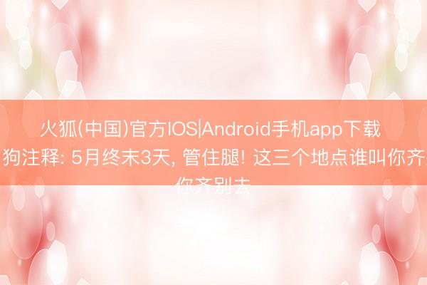 火狐(中国)官方IOS|Android手机app下载 生肖狗注释: 5月终末3天， 管住腿! 这三个地点谁叫你齐别去