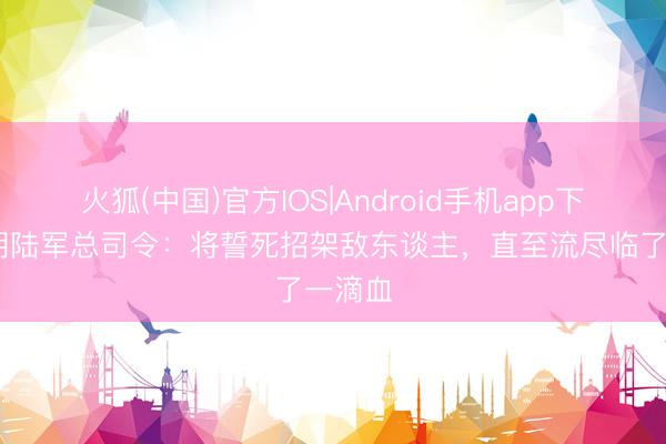 火狐(中国)官方IOS|Android手机app下载 伊朗陆军总司令:将誓死招架敌东谈主,直至流尽临了一滴血